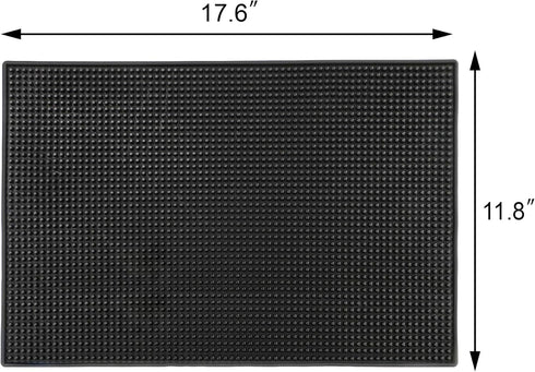 New Star Foodservice 48421 Rubber Bar Service Mat for Counter Top, 12-Inch by 18-Inch, Black...