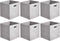 Amazon Basics Collapsible Fabric Storage Cubes with Oval Grommets - 6-Pack, Light Grey, 10.5 x 10.5 x 11 inches...