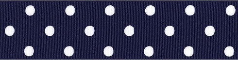 Offray 153091 1.5" Wide Grosgrain Craft and Decorative Ribbon, 9-Foot Spool, Navy Blue Polka Dot...