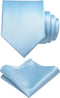RBOCOTT Solid Color Tie and Pocket Square Set for Men...