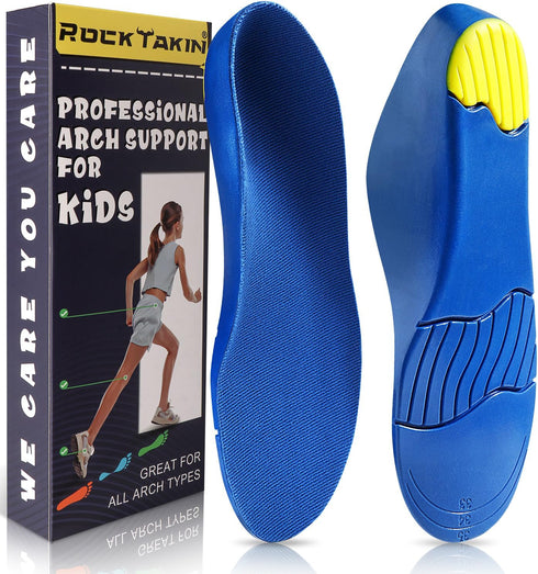 Kids Arch Support Shoe Inserts, Children Orthotics Shoe Insoles with PU Foam Cushioning for Flat feet, Plantar Fasciitis, Feet Heel Pain Relief...