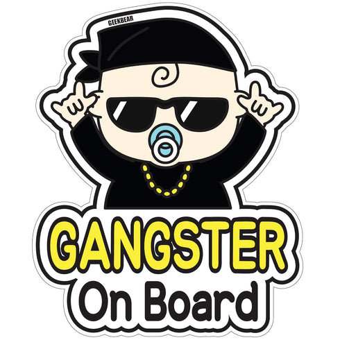 GEEKBEAR Baby on Board Car Sticker - Character Design, Reflective, Weather-Resistant (27. Hiphop Baby)...