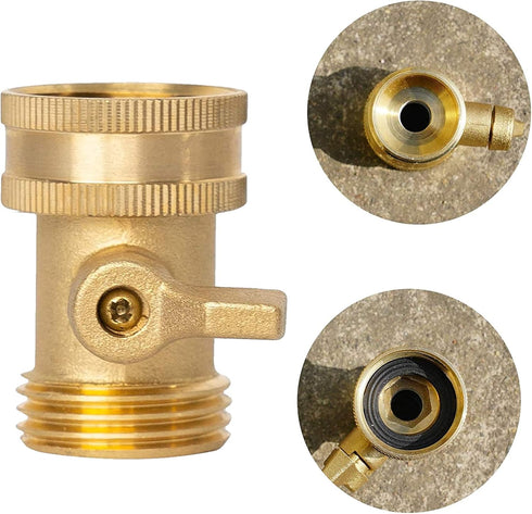 Xiny Tool Brass Garden Hose Shut Off Valve, Heavy Duty 3/4 Inch Solid Brass Garden Hose Shut Off Valve with 4 Extra Rubber Washers (4)...