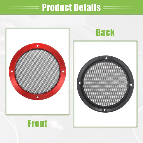 ACROPIX Universal 5" Car Speaker Grills Cover Mesh Round 5 Inch Audio Speaker Subwoofer Guard Protector Case with Mounting Screws Iron Red - Pack ...