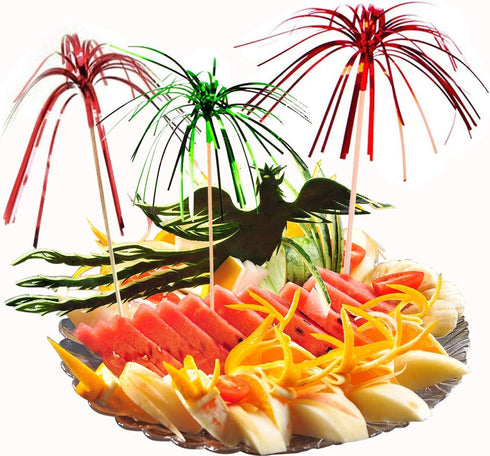 Allazone Cocktail Picks Firework Party Picks, 120 PCS Firework Cake Toppers, Sandwich & Cocktail Picks, Toothpicks for Cake Decoration, Party Supp...