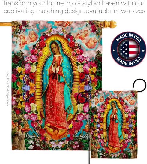 Our Lady of Guadalupe Flag Home Decor Faith Hope Grace Grave Yard Decorations For Cemetery Peace Dove Religious Decoration Religion Easter Garden ...