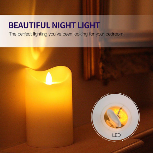 Novelty Place Flickering LED Candles, Lifelike Swinging Flame Battery Powered Realistic Flameless LED Candle - Warm White...