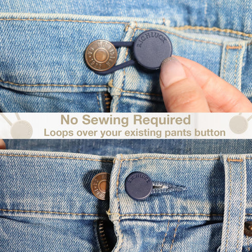 12Pcs Button Extenders for Jeans, Pants Waist Button Extender for Women Men, 3 Colors Pant Waistband Expander, RichLuck Instant Jeans Waist Extens...