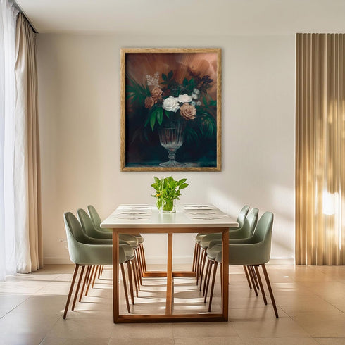 Posterizer 1 pcs-lush arrangement of roses and wild flowers 1-Floral & Botanical Art Gift for Art Lovers Decor for Home & Office- unframed wall ar...