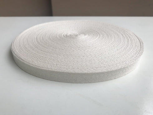 QIANF Twill Tape Ribbon 100% Cotton Natural Color 1/2 Inch Wide 50 Yard Roll Herringbone Tape(1/2 Inch-50Yard, Off-White)...