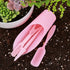 4 Pcs Pink Set Mini Garden Soil Spoon Plastic Planting/Transplanting Garden Tool Set Indoor Mini Garden Plant Care Shovel Soil Cup Bucket Shovel T...