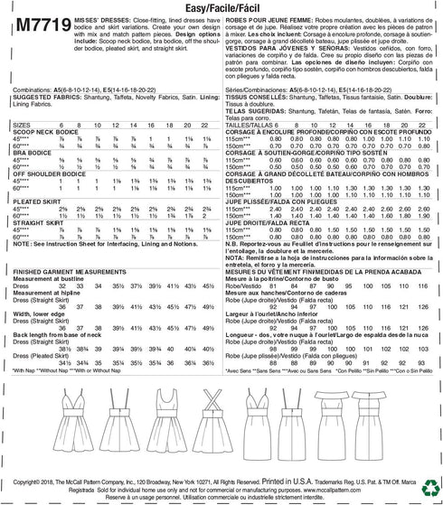 McCall Patterns Misses' Dresses...