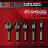 ABN Screw Countersink Kit 5-Piece SAE Drill Bit Set, 82-Degree, 1/4in Shank, 5 Flute – Metal, Wood, Rubber, Plastic...