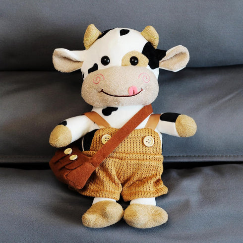 Cow Plush Toy, 12 Inch Soft Stuffed Animal, Children's Plush Toy Doll...