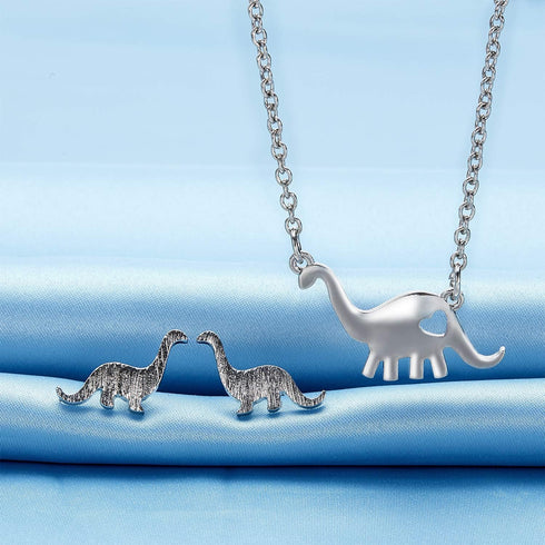 Hicarer Dinosaur Jewelry Set, 3 Pieces Dinosaur Pendant Necklace and 3 Pairs Dinosaur Earrings...