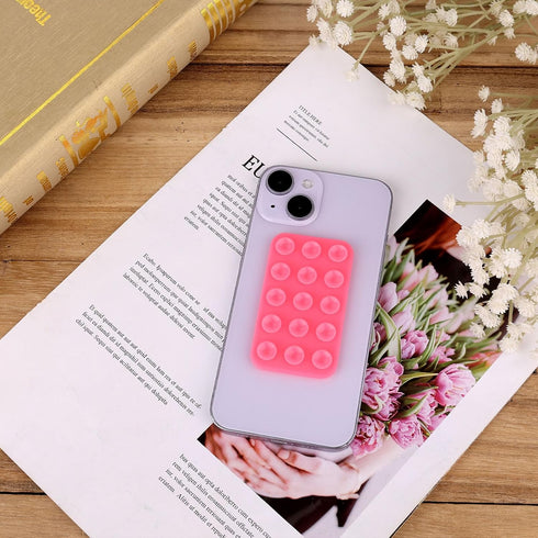 Silicone Suction Cup Phone Holders, Double Sided Suction Cup Multipurpose Rectangle Phone Suction Mount for Car Mini Suction Cup Mat for Mobile Po...