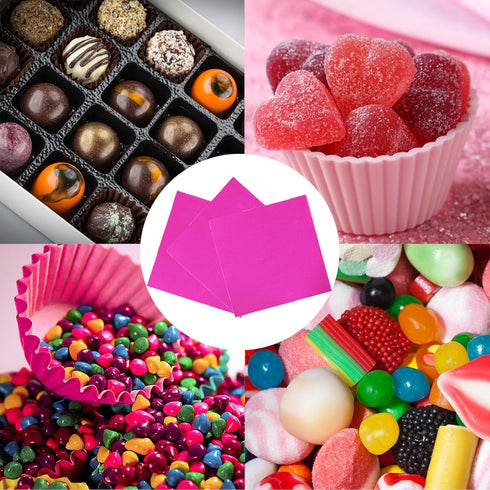 100PCS Foil Candy Wrappers, 4 x 4 Inch Candy Wrappers, Rose Foil Candy Wrapper for Chocolate Bar Wrappers for DIY Candies, Chocolate, Cake (Rose)...