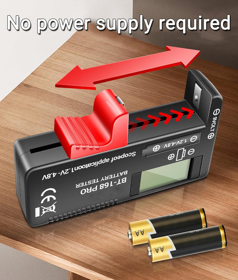 Battery Tester,LCD Display Household Batteries Tester for AAA,aa,c,d,9v,1.5V Button Cell,Lithium Battery Checker...