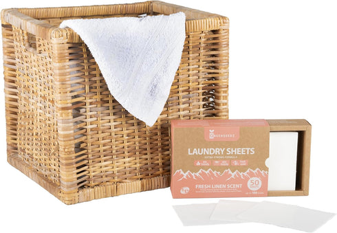 Eco Friendly Laundry Detergent Sheets, Up To 100 Loads, Powerful Stain And Odor Removal, Fresh Scent, Skin Friendly, Easy For Travel, Hand Washing...
