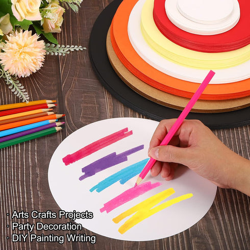PATIKIL 9.8-inch Round Cardboard Paper, 25 Pcs Blank Disc Circles Slices for Party Decorations DIY Craft Arts Drawing Painting Writing, Brown...