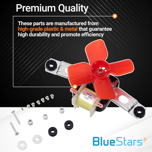 BlueStars 482731 Refrigerator Evaporator Fan Motor Kit - Compatible with Whirlpool Kenmore Refrigerators/Freezers - Replaces 0056801 1100473 PS376...