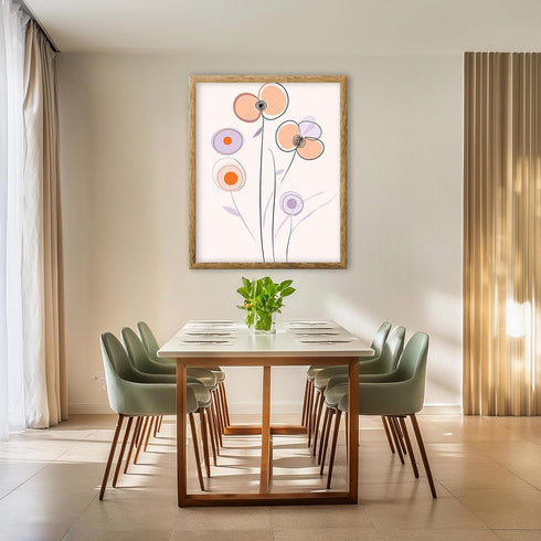 Posterizer 1 pcs-minimalist dainty flowers in orange and purple art 8-Abstract & Modern Art-Floral & Botanical Art-Chic Home Decor- unframed wall ...