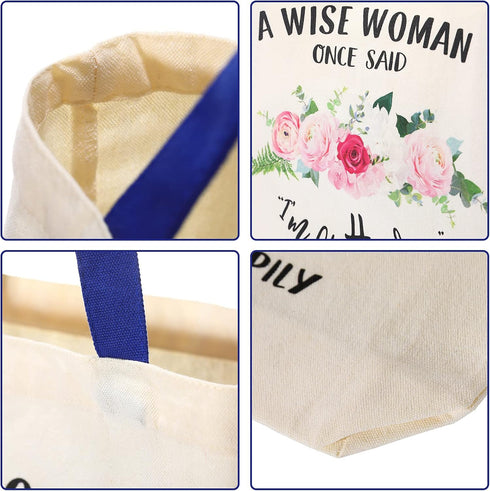 Saintrygo Retirement Bag Retirement Canvas Tote Bag with Funny Flower Inspirational Canvas Handbag Large Grocery Shopping Handbag for Valentine Gi...