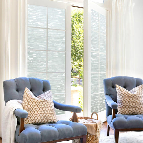 DOWELL Window Privacy Film, Frosted Glass Window Film, Non Adhesive Decorative Static Cling, Opaque Door Vinyl, UV Blocking Glass Sticker Covering...