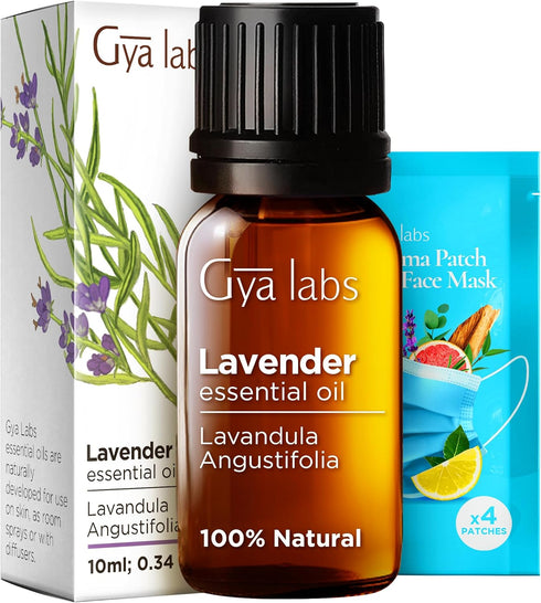 Gya Labs Lavender Essential Oil for Diffuser - 0.34 Fl Oz - 100% Pure Natural Lavender Oil for Skin, Hair, Massage, Aromatherapy & Candle Making S...
