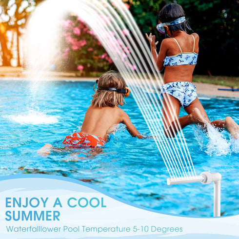 Pool Fountains for Above and Inground Pools Dual Spray Pool Waterfall Fountain Adjustable Waterfall Pool Sprinkler Fountain with Adapter Pool for ...