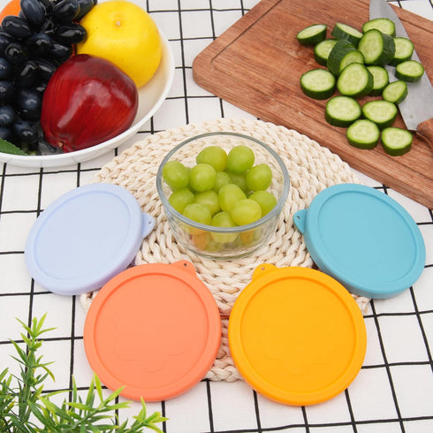 1 Cup Silicone Replacement Lids Storage Cover for Anchor Hocking Glass Bowls (Container not Included) 4 Pack Microwave, Dishwasher and Freezer Saf...