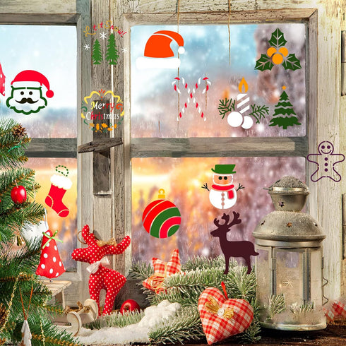 24 Pcs Christmas Stencils for Painting On Wood, Small Christmas Stencils Reusable Snowflake Santa Claus Christmas Tree Drawing Painting Stencils f...