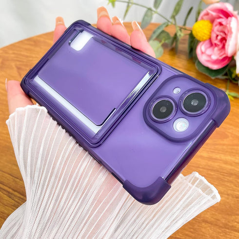 Compatible with iPhone 11 Case, Clear Card Holder Camera Protection Cover for Men Women Girls, Card Slot Designed with Screen Protector for iPhone...
