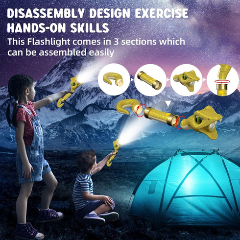 COSOOS Rechargeable Flashlight for Kids, Hiss & Music Mode, Kids Flashlight Toys, Outdoor Camping Gear Accessories, Christmas Gift Stocking Stuffe...