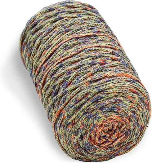 1 PCS 200g Forest 100% Cotton Yarn Hollow Knitted Crochet Yarn,164 Yards Fabric Yarn Round Rope Yarn for DIY Handbag Purse Basket Cushion Crochet ...