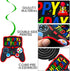 Video Game Birthday Hanging Swirls Red Video Game Party Decorations 20Pcs Game On Ceiling Streamers Gaming Birthday Party Hanging Decorations or L...