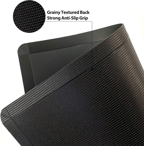 WK Extra Thick Foldable Cutting Boards with Lip, Flexible Plastic Cutting Board Mats for Kitchen, Black Cutting Boards for Meat, Nonslip Cutting M...