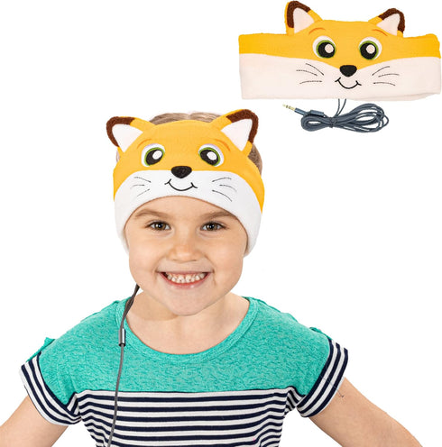 CozyPhones Kids Headphones, Headband Earphones for Children Baby & Toddlers 1-3, Stretchy & Comfy Travel Accessories - Fox......