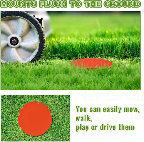 16 Pcs Garden Stakes Survey Markers Low Profile Survey Stakes Plastic Property Line Markers Anchors Spikes 6.3 Inch for Paver Landscape Fabric Law...
