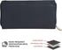 Leatherboss Genuine Leather Slim Checkbook Zipper Cover Holder for men women, Black...