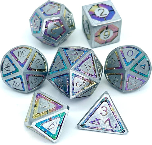 Metal DND Dice Set for Dungeons and Dragons Role Playing Games Tabletop Die (Model D Color C)...
