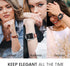 JR.DM Slim Leather-Bands Compatible with Apple Watch Band 38mm 40mm 41mm 42mm 44mm 45mm 49mm, Top Genuine Leather Band with Charms, Feminine Desig...