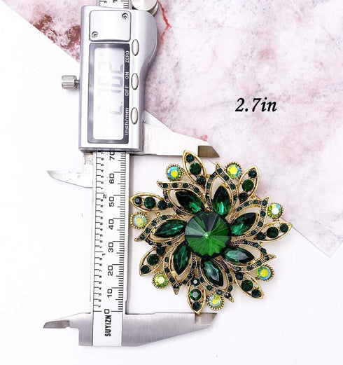 LAXPICOL Vintage Women's Austrian Crystal Elegant Flower Brooch Wedding Broach Pin...