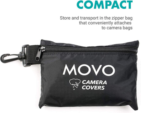 Movo CRC11 Camera Rain Coat Rain Cover for DSLR Cameras and Mirrorless Cameras and Lens (Junior Size: 11" x 14.5")...