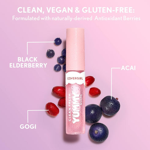 COVERGIRL Clean Fresh Yummy Gloss – Lip Gloss, Sheer, Natural Scents, Vegan Formula - Coconuts About You...
