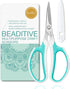 Beaditive Multipurpose Craft Scissors - High-Leverage with Sharp Carbon Steel Blades - Ergonomic Sewing Scissors for Heavy Duty Projects - Office,...