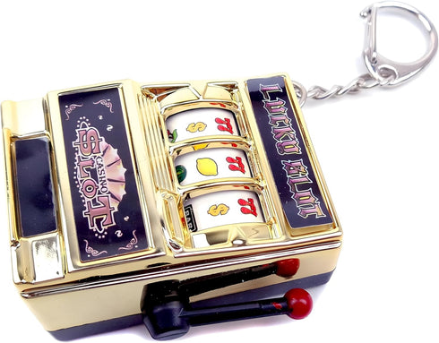 Mini Slot Machine Toy, Funny Lucky Slot Machine Bank with Spinning Reel and Keychain, Nice as Creative Festival Present Birthday Cake Decoration...