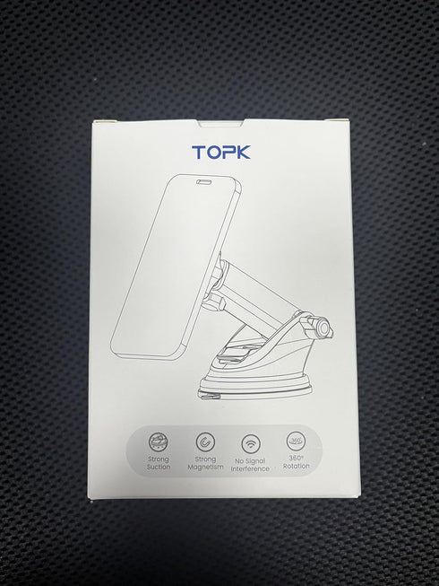 TOPK Car Phone Holder Mount, Magnetic Phone Holder for Car Windshield and Dashboard, Adjustable Long Arm with Strongest Magnet for All Cellphones....