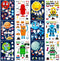 Benresive 24 Sheets Robotics & Space Party Favors for Kids 3-5 4-8, Face Stickers for Kids, Crafts Activities for Toddlers 1-3 2-4 3-5, Make Your ...