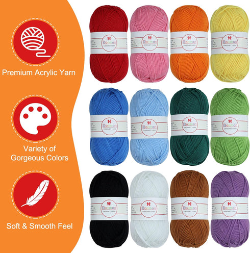 Yarn for Crocheting Knitting Yarn 12 Skein Multicolor......